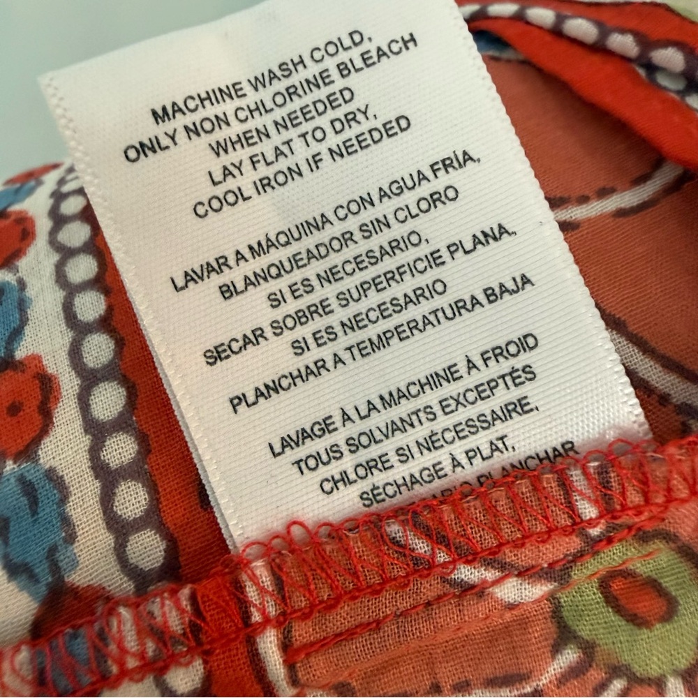 ❤️ Velvet by Graham & Spencer One Shoulder Boho Floral Blouse Red Cotton Top XS - Picture 11 of 11